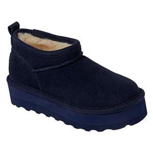 New Bearpaw Retro Platform Shorty Suede Boot  Resistance Cadet Blue 9M 11M 12M